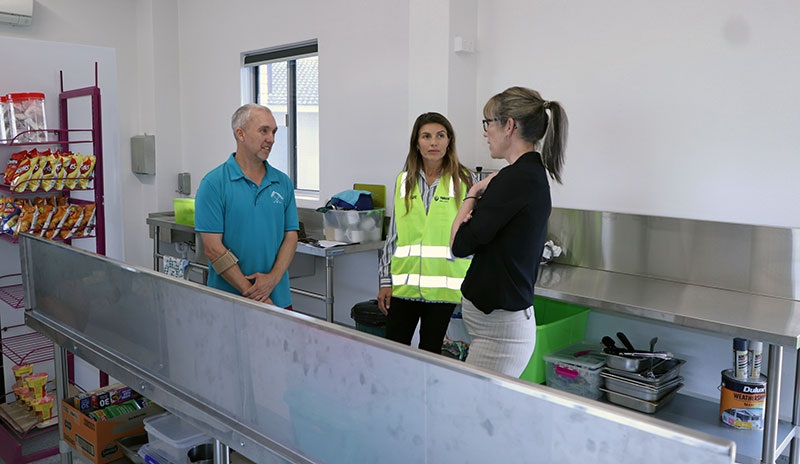 Barrie Smith clubhouse handover - Matt Bartell, Kelly Baker and Naomi Searle