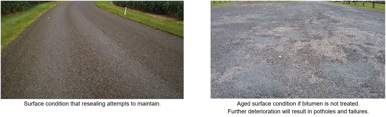 Road rejuvenation surface comparison