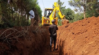 An excavator makes work easier when digging trenches