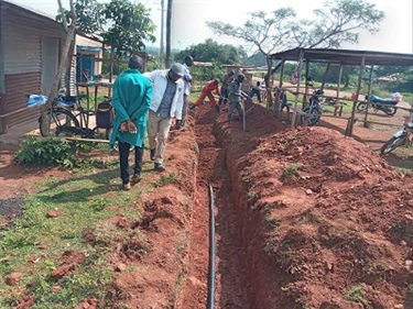 Checking out the water pipe laying project