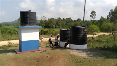 Storage tanks in position.