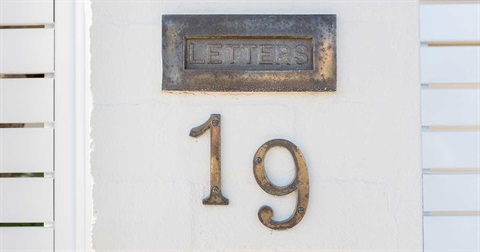 House number and mailbox