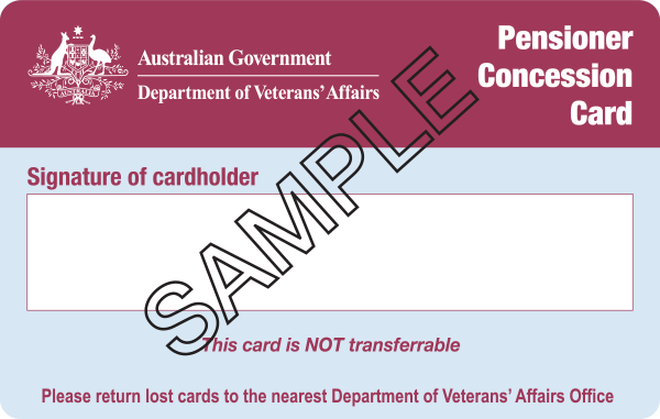 Pensioner concession card