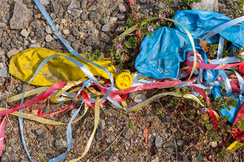 Discarded balloons