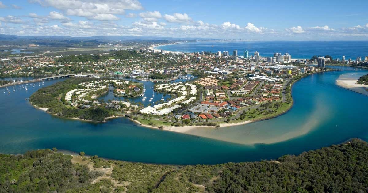 Aerial of Tweed Heads and hinterland