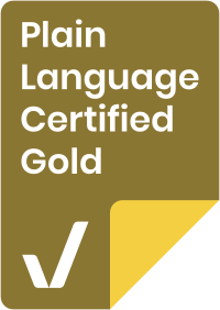 Plain Language Certified logo - Gold standard