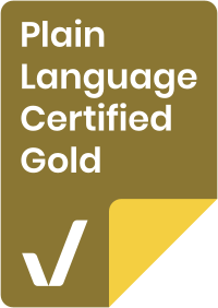 Plain Language Certified logo - Gold standard