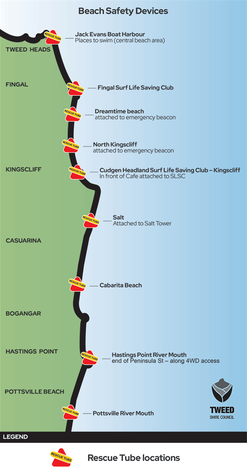 Beach safety device map